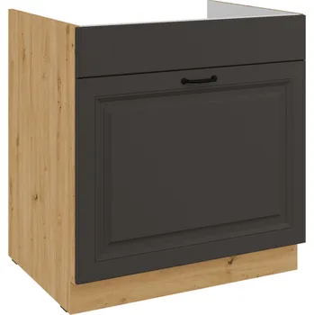 Odpadkový koš Dřezová skříň na tříděný odpad, šířka 80 cm Dub artisan Grafit mat