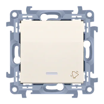 vypínač Tlačítko zapínací, s piktogramem “zvonek”, s orientačním LED podsvětlením, řazení, Simon 10 CD1L.01/41