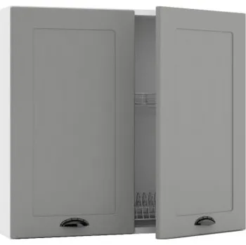 Šatní skříň Dvoukřídlá skříň, šíře 80 cm - s odkapávačem Bílý Šedá