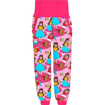 Dívčí kalhoty V-Mart, Letní pružné softshellové kalhoty Karol a Kvído - Pohádkový les 116