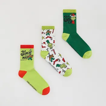 Chlapecké spodní prádlo Reserved - Sada 3 párů vánočních ponožek Grinch - žlutozelená - 003HJ-71X - 003HJ-71X-K28