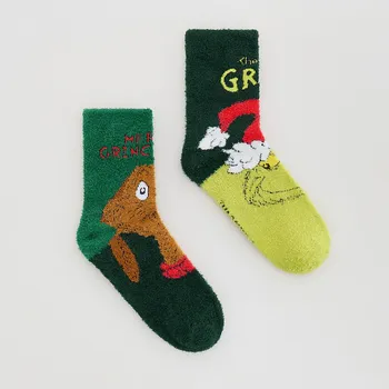 Dětská móda Reserved sada 2 párů ponožek Grinch tmavě zelená 002HJ-79X-K28