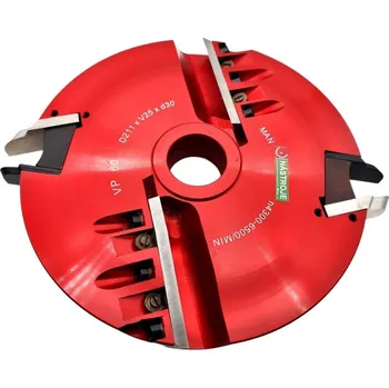 Fréza RH+ Fréza na výplně dveří VP-60R D211x25x30 profil R HSS spodní braní Typ nožů: čelní nůž se zkrácenou vlnkou