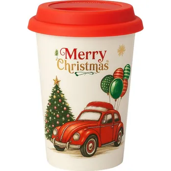 Termohrnek eCa KB31WZ2 Vánoční keramický hrnek - Sada v krabičce se silikonovým nálevníkem 400 ml