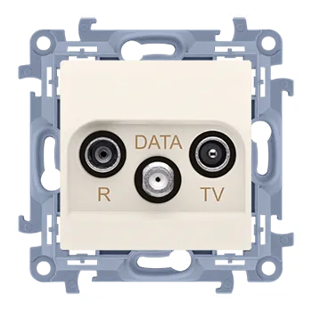 Elektrická zásuvka Zásuvka anténní R+TV+DATA, 1x vstup: 5–862&nbsp;MHz, Simon 10 CAD.01/41, krémová
