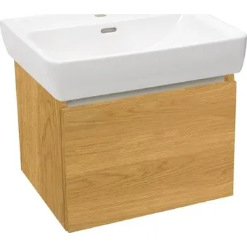 Koupelnový nábytek Koupelnová skříňka s keramickým umyvadlem Laufen Naturel Project 52,5x40x45,3 cm dub medový mat PROJECT60DM