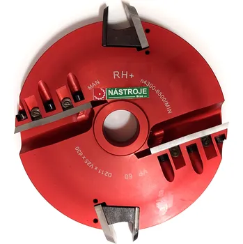 Fréza RH+ Fréza na výplně dveří VP-60A D211x25x30 profil A HSS spodní braní Typ nožů: čelní nůž šikmý