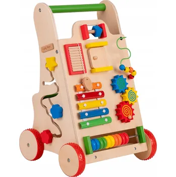 Dětské chodítko KiddyMoon dřevěné vícebarevné chodítko pro děti