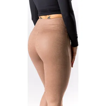 Dámské legíny GoldBee Legíny B2 Koženkové Nude Barva: Nude, Velikost: XL