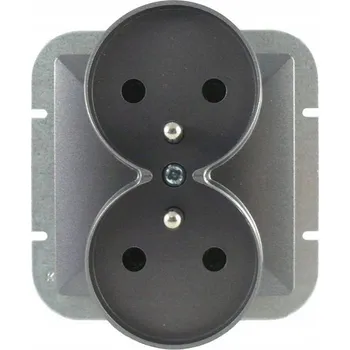 Elektrická zásuvka Elektrická Zásuvka nástěnná Abex šedá