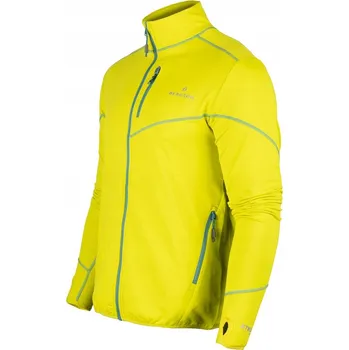 Pánská mikina Mikina BERGSON Sportovní Pánská SWIFTLAYER celopropínací VTX Dark Green/Lemon M