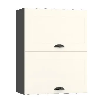 Šatní skříň Dvou-výklopná skříň, šíře 60 cm šedý grafit Krém