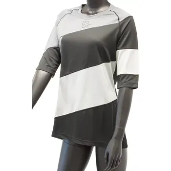 cyklistický dres Race Face Race Face Khyber dámský dres 3/4 rukáv šedá černá velikost M