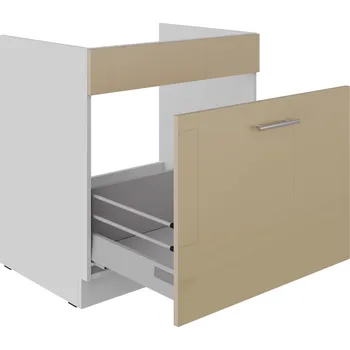 Odpadkový koš Dřezová skříňka na tříděný odpad, šířka 60 cm Cappuccino lesk