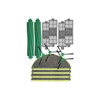 Sada příslušenství pro robotický vysavač HEPA filtry, kartáče k vysavači IROBOT Roomba 205 DustCompactor Combo White a sada mopů 14ks
