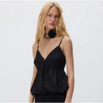 Reserved - Top ve stylu bubliny - černý - 272GC-99X - 272GC-99X-L