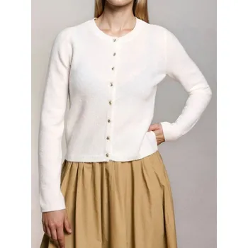 Dámský svetr Sinsay - Kardigan s ozdobnými knoflíčky - krémová - 239FJ-01X - 239FJ-01X-L