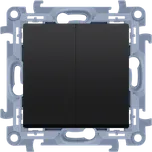 Vypínač sériový, řazení 5, 10 A / 230 V~, bezšroubové svorky, Simon 10 CW5C.01/49, černá