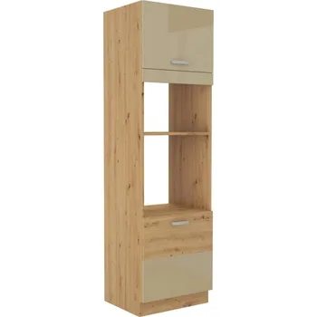 Šatní skříň Vysoká skříň na troubu a mikrovlnku Cappuccino lesk