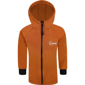 Chlapecká bunda V-Mart, PREMIUM dětská hnědá softshellová bunda 122/128