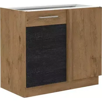 Šatní skříň Rohová skříň 105 cm Tmavé dřevo