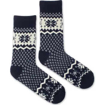 Dámské ponožky Vlněné ponožky Vlnáč Sněhová vločka modré M (39-42)