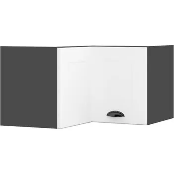 Šatní skříň Nástavbová rohová skříň 90° šedý grafit Bílá