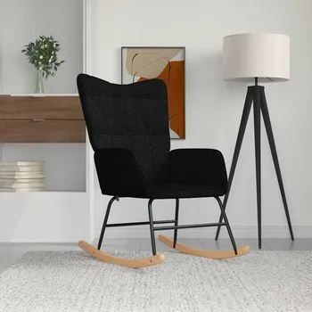 Křeslo zahrada-XL Houpací křeslo černé textil 327617