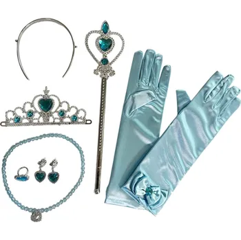 Souprava šperků Sada šperků pro princeznu s rukavicemi modrá