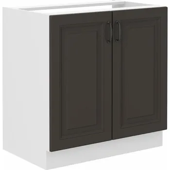 Šatní skříň Dřezová skříň, šíře 80 cm Bílý Grafit mat