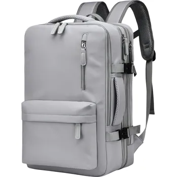 eCa PL176 Elegantní cestovní batoh / kabinové zavazadlo, USB, 27 l, 44 x 30 x 16/26 cm, šedá