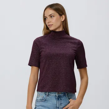 Reserved - Halenka s kovovou nití - tmavě fialová - YT122-49X - YT122-49X-S