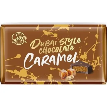 Čokoláda GülerFamily Güllerfamily Dubajská čokoláda s karamelem a arašídy 190g DMT 08/2025