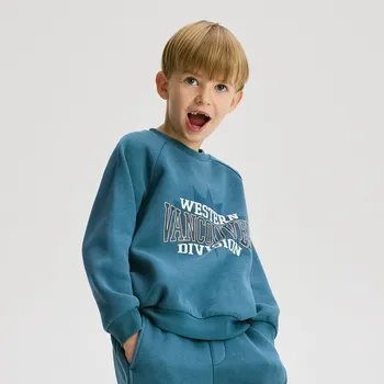 Dětská móda Reserved - Mikina s&nbsp;potiskem - tmavě tyrkysová - 966FJ-69X - 966FJ-69X-116