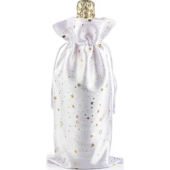 Bytová dekorace Vánoční dárkový pytlík na láhev 15x33 cm - 1 bílá