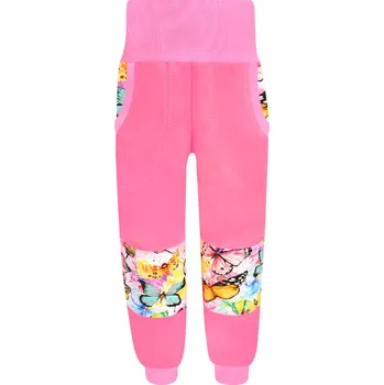 Dívčí kalhoty V-Mart, Dívčí tepláky s dvojitými koleny Motýlci 86