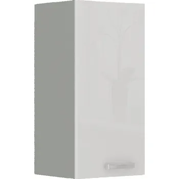 Šatní skříň Jednokřídlá skříň, šíře 30 cm Bílý lesk