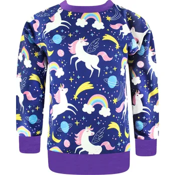 Dívčí mikina V-Mart, Dívčí mikina Jednorožci na fialové 110/116