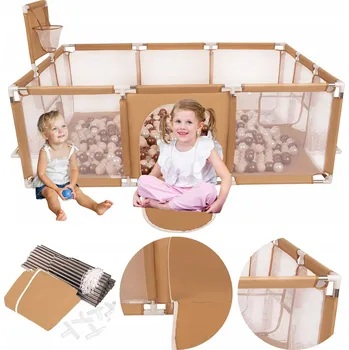 Dětská ohrádka Béžová ohrádka pro děti Hřiště Koš Branky 100 míčků