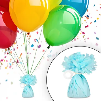 Balónek ZÁVAŽÍ NA BALÓNKY S HELIEM, MODRÁ PAPÍROVÁ DEKORACE NA NAROZENINY, SVATBA