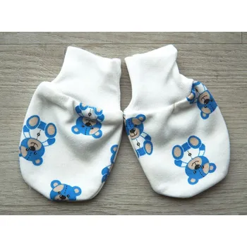 Rukavice AMÁLKA Bavlněné rukavičky, modří medvídci Velikost: 56-68