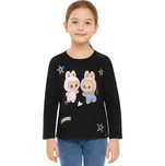 Veselé dívčí tričko s dlouhým rukávem a obrázkem – 95 % bavlna, 5 % elastan Velikost: 116, Barva: Tmavě modrá