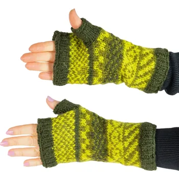 Rukavice Vlněné bezprstové rukavice Rajutan Khaki & Green
