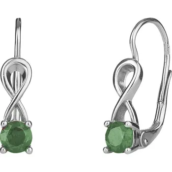 Náušnice Stříbrné náušnice s vltavínem, rhodiované Zapínání: klapka