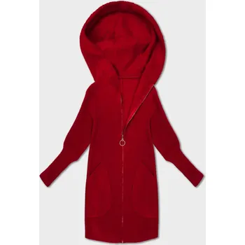Červená bunda - přehoz přes oblečení typu alpaka s kapucí (19905.1) odstíny červené uni velikost