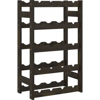 Stojan na víno Stojan na 20 lahví vína, černý, masivní borové dřevo