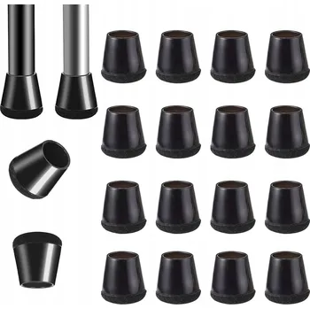 Podložka pod nábytek 24x ČERNÉ GUMOVÉ NÁSADKY S FILCEM NA NOHY NÁBYTKU ŽIDLÍ 15-20mm