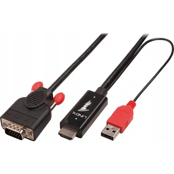 Video kabel Kabel HDMI / VGA LINDY, černý, 3.00 m