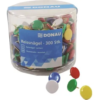 Set školních potřeb Kovové připínáčky Donau, 300, mix barev