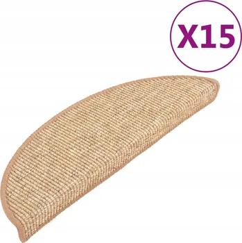 Nášlap na schod Samolepicí nášlapy na schody, 15 ks, 56x17x3 cm, světle hnědá